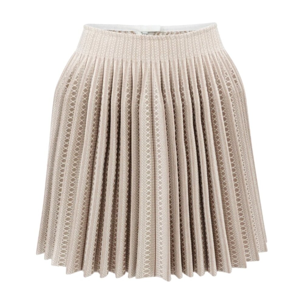 Alaïa Structured Geometric Print Pleated Knit Skirt